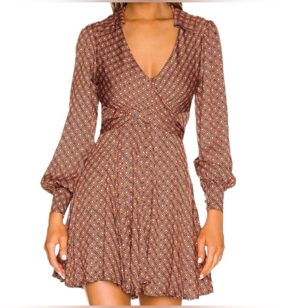 NWT Free People It Takes Two Long Sleeve Mini Dress Night Combo Medium